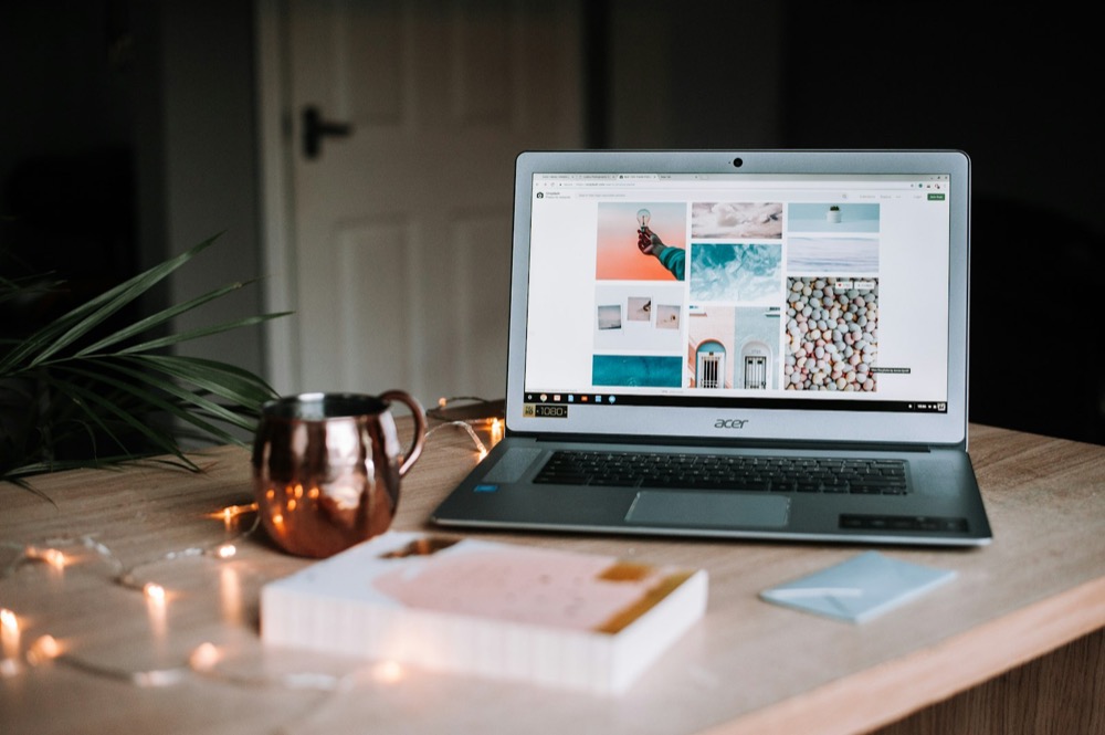 Remote work setup in a warm, premium environment